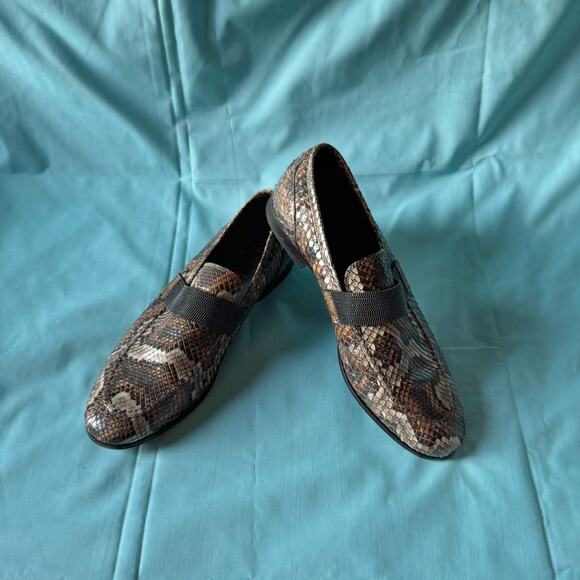 Brunello Cucinelli Python Loafers with Monili Strap, Women's size 38 - Picture 1 of 11